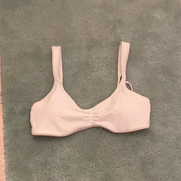 aerie Swim Aerie White Scoop Bikini Top Poshmark